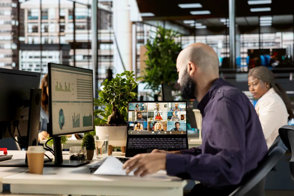 Central Plains Computer Service technician providing remote IT support to a Great Bend, Kansas field office